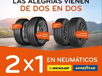 ¡2x1 en neumáticos Dunlop y Goodyear! 